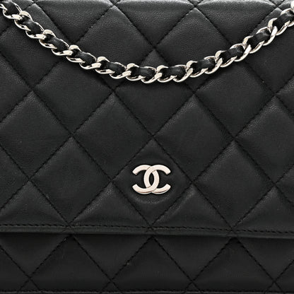 Chanel Lambskin Quilted Wallet On Chain WOC Black 9 of 10