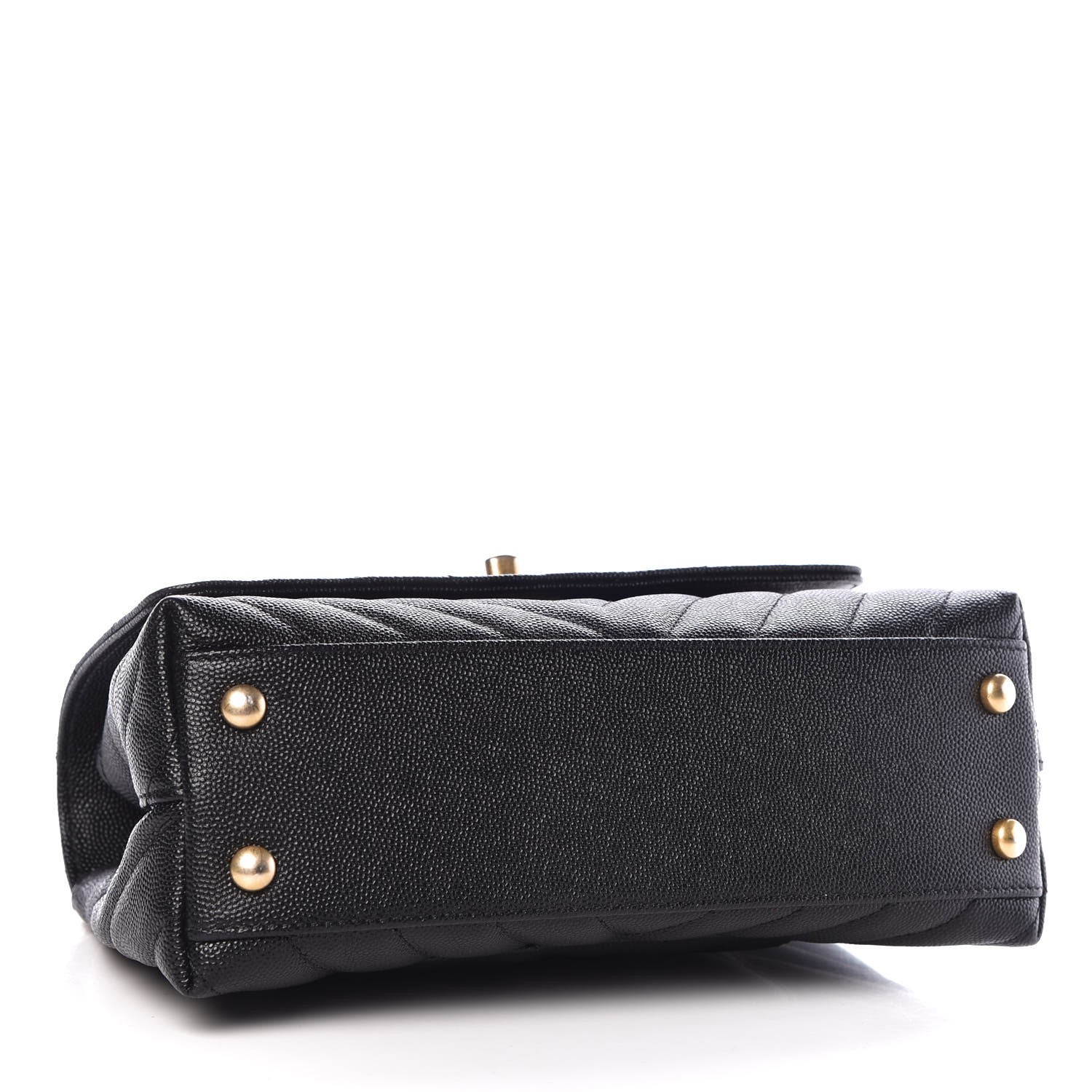 Chanel Caviar Chevron Quilted Mini Coco Handle Flap Black 4 of 8