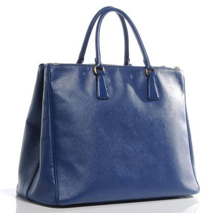 Prada Saffiano Lux Large Double Zip Tote Bluette 3 of 11