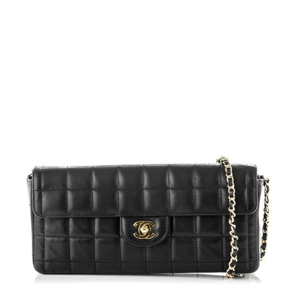 Chanel Lambskin Quilted East West Chocolate Bar Flap Black 1 of 8
