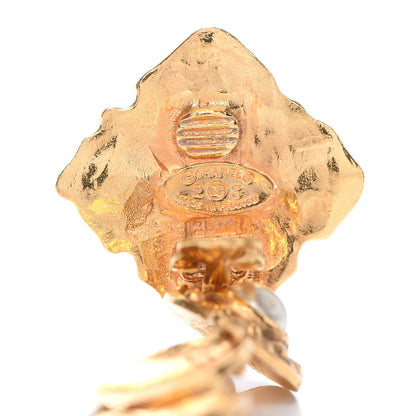 Chanel Pearl CC Drop Clip On Earrings Gold 4 of 5