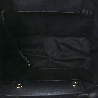 Chanel Sheepskin Caviar Quilted Large Shopping Tote Black 5 of 9