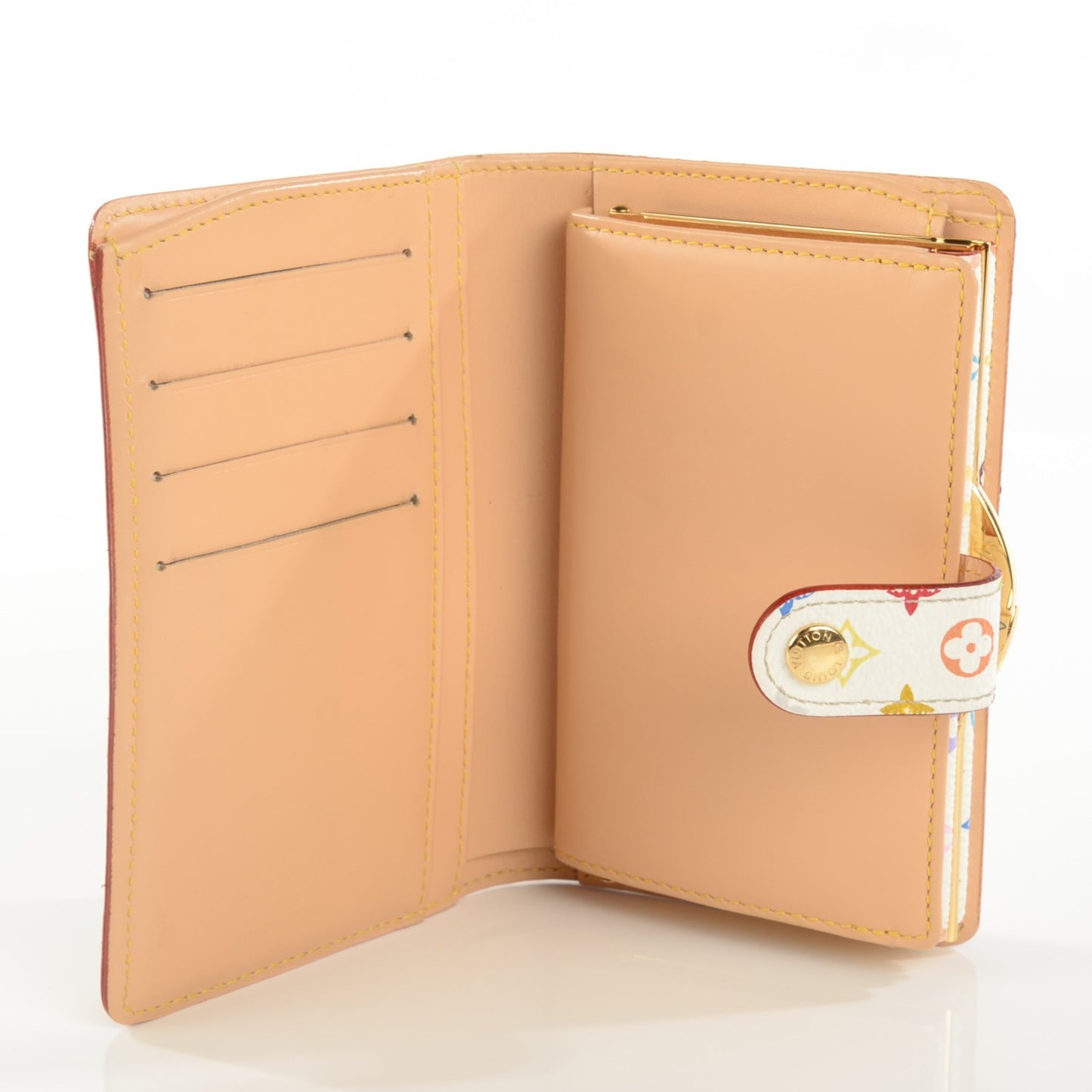 Monogram Multicolor French Purse Wallet White