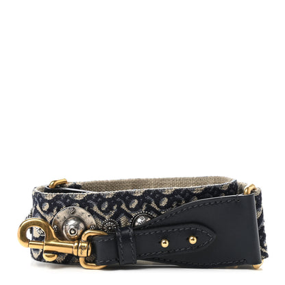 Christian Dior Oblique Studded Shoulder Strap Blue 1 of 4