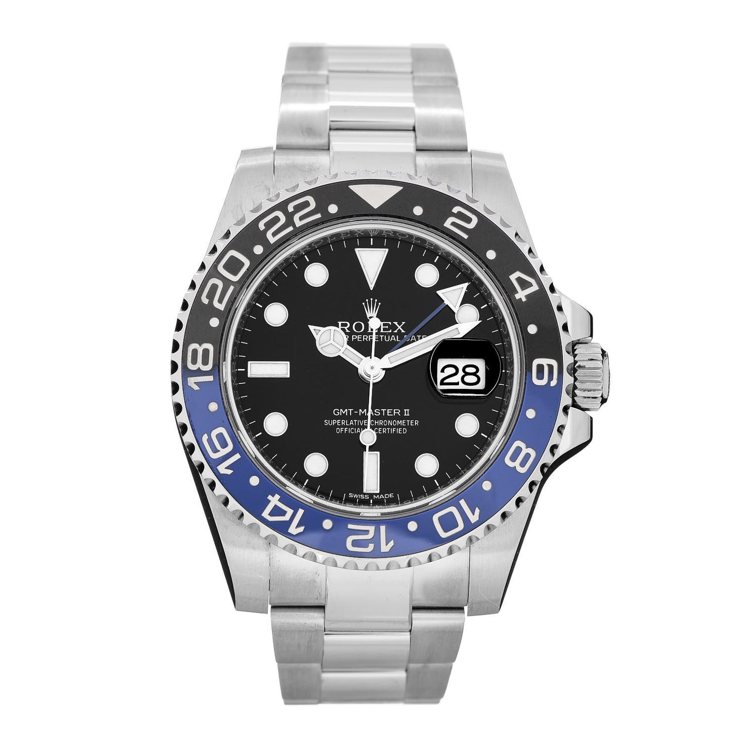 Stainless Steel 40mm Oyster Perpetual Date GMT Master II Batman Watch Black 116710BLNR