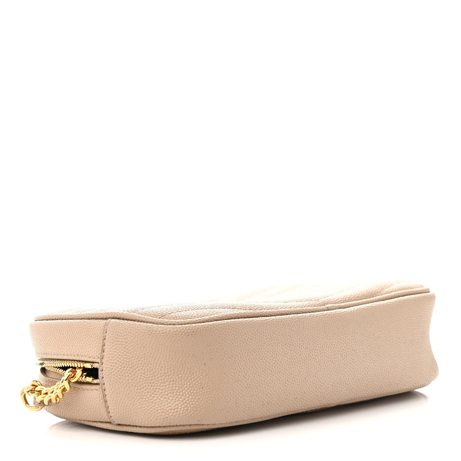 Saint Laurent Grain De Poudre Matelasse Monogram Mini Lou Camera Bag Dark Beige 4 of 13