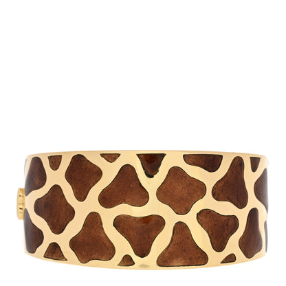 Roberto Coin 18K Yellow Gold Enamel Giraffe Animalier Bangle Bracelet 1 of 3