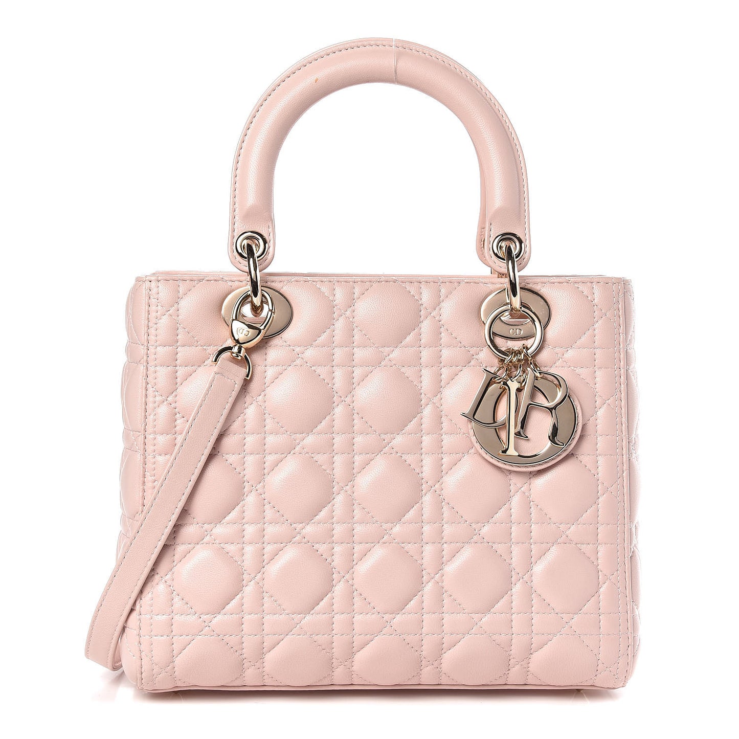 Lambskin Cannage Medium Lady Dior Light Pink