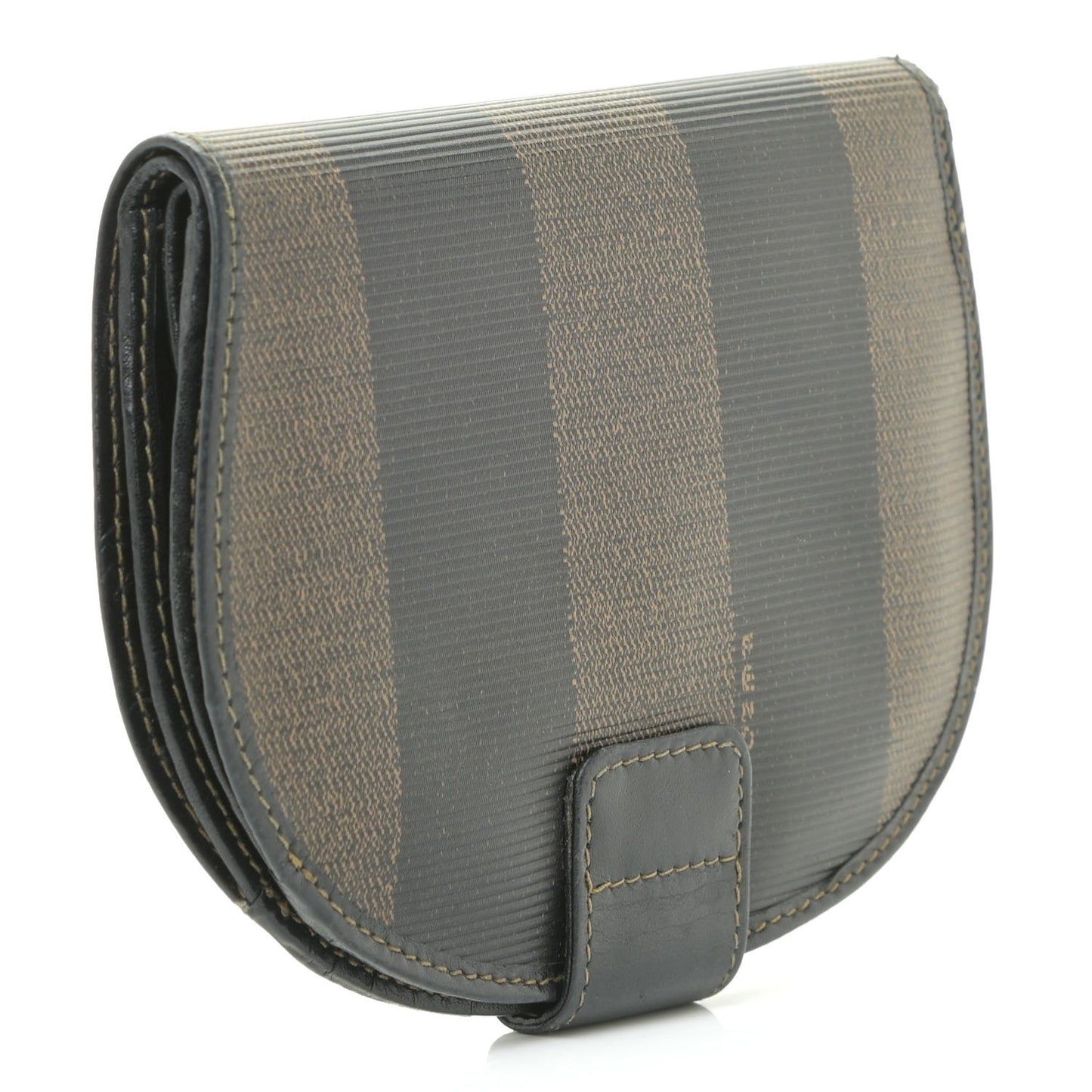 Pequin Compact Round Wallet Tobacco