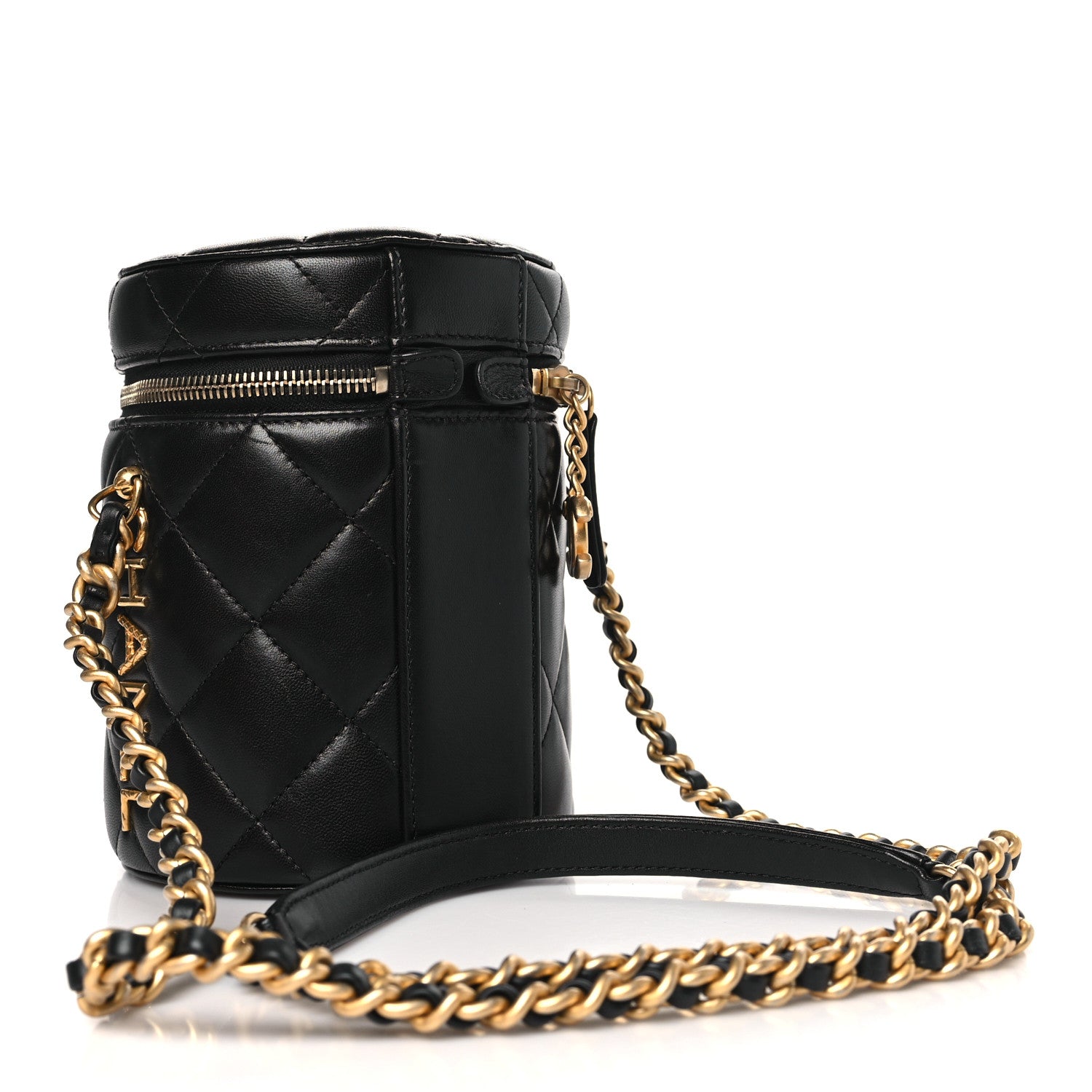Chanel Lambskin Quilted Side Note Vanity Black 2 of 8