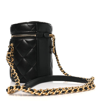 Chanel Lambskin Quilted Side Note Vanity Black 2 of 8