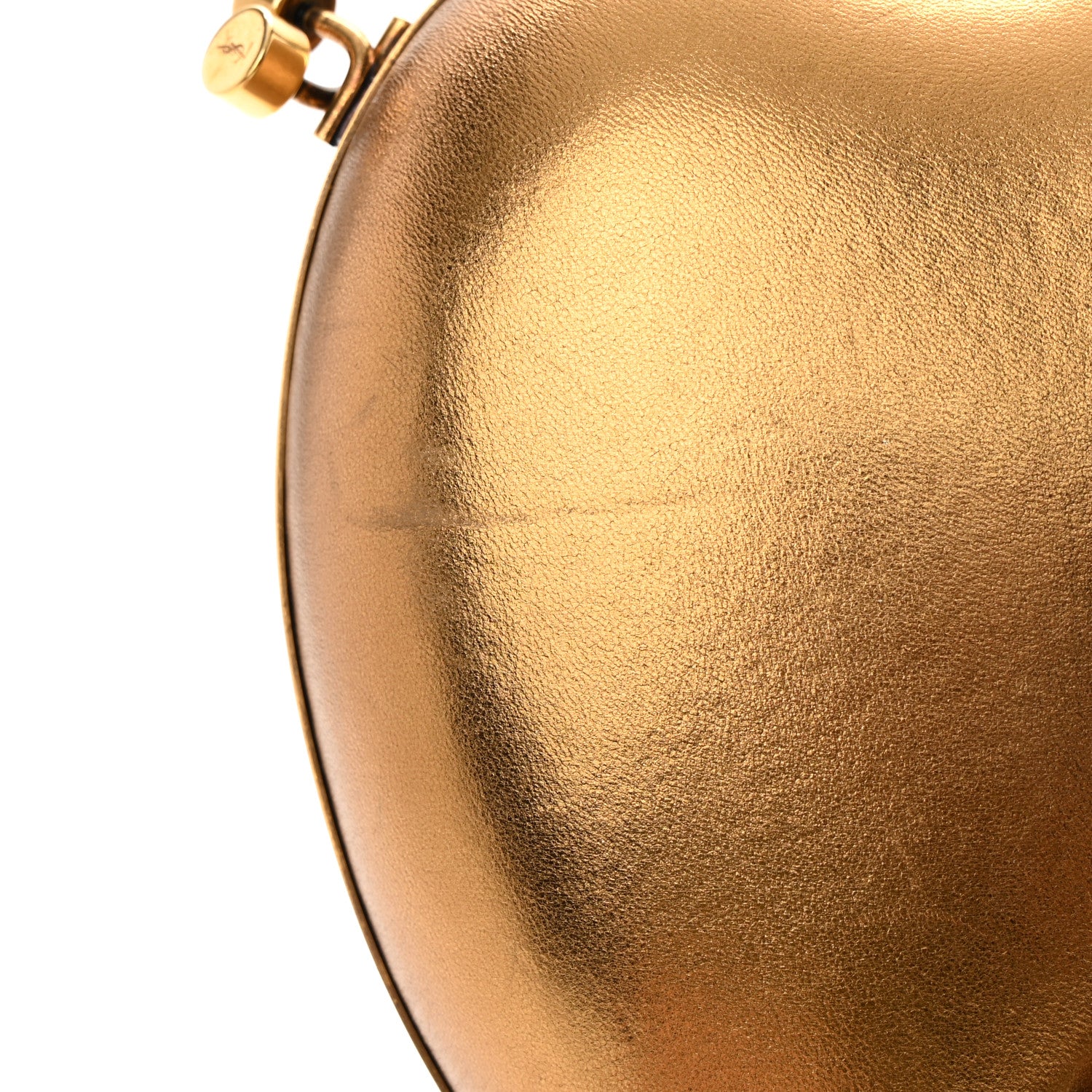 Saint Laurent Smooth Calfskin Heart Monogram Love Box Crossbody Gold 10 of 14