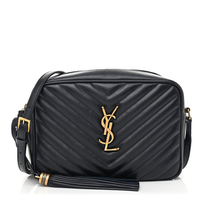 Saint Laurent Calfskin Matelasse Monogram Lou Camera Bag Navy 1 of 9