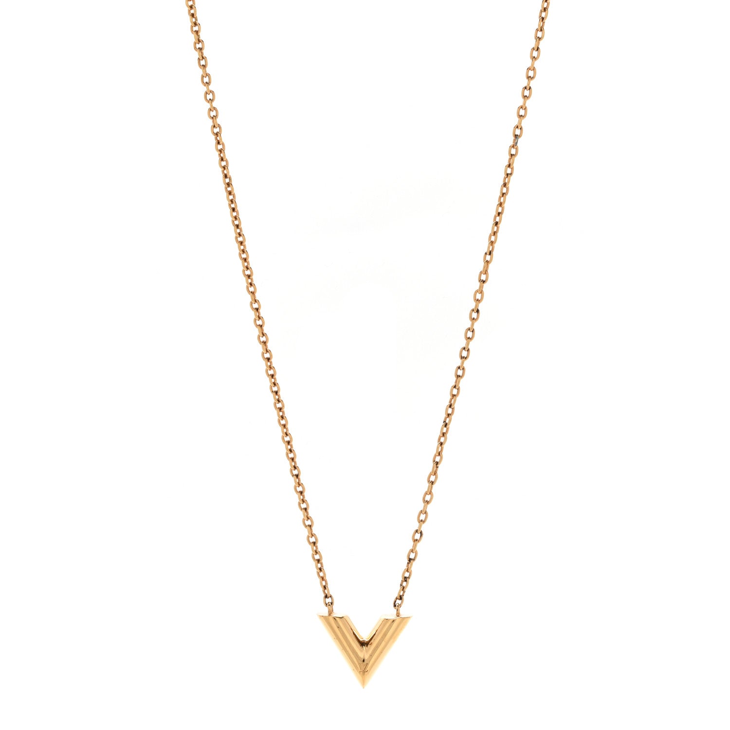 Louis Vuitton Essential V Necklace Gold 1 of 6