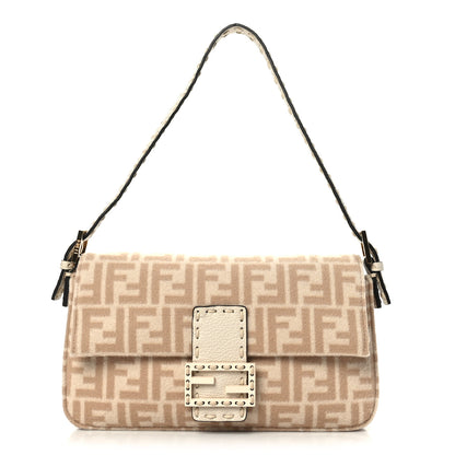 Fendi Wool Cuoio Romano Selleria FF 1974 Baguette 1997 Beige Cammello Camelia 1 of 8