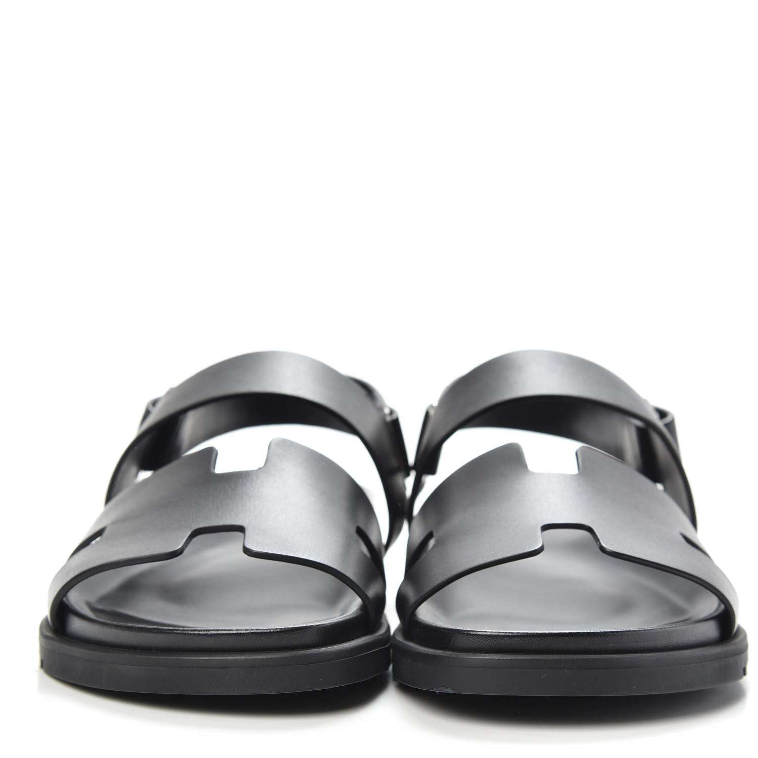 Hermes Calfskin Womens Takara Sandals 41 Black 2 of 8