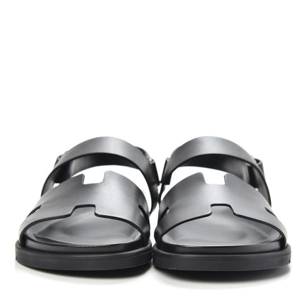 Hermes Calfskin Womens Takara Sandals 41 Black 2 of 8
