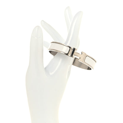 Hermes Enamel Narrow Clic Clac H Bracelet GM White 2 of 5