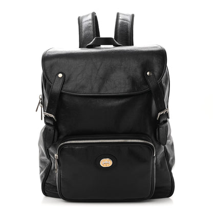 Gucci Fluffy Calfskin Mesh Nylon Medium Morpheus Double Buckle Backpack Black 1 of 10