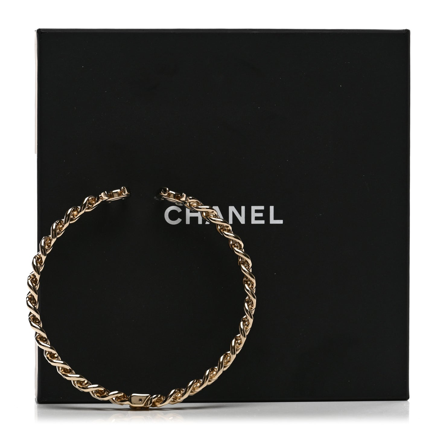 Metal CC Chain Link Choker Necklace S Gold