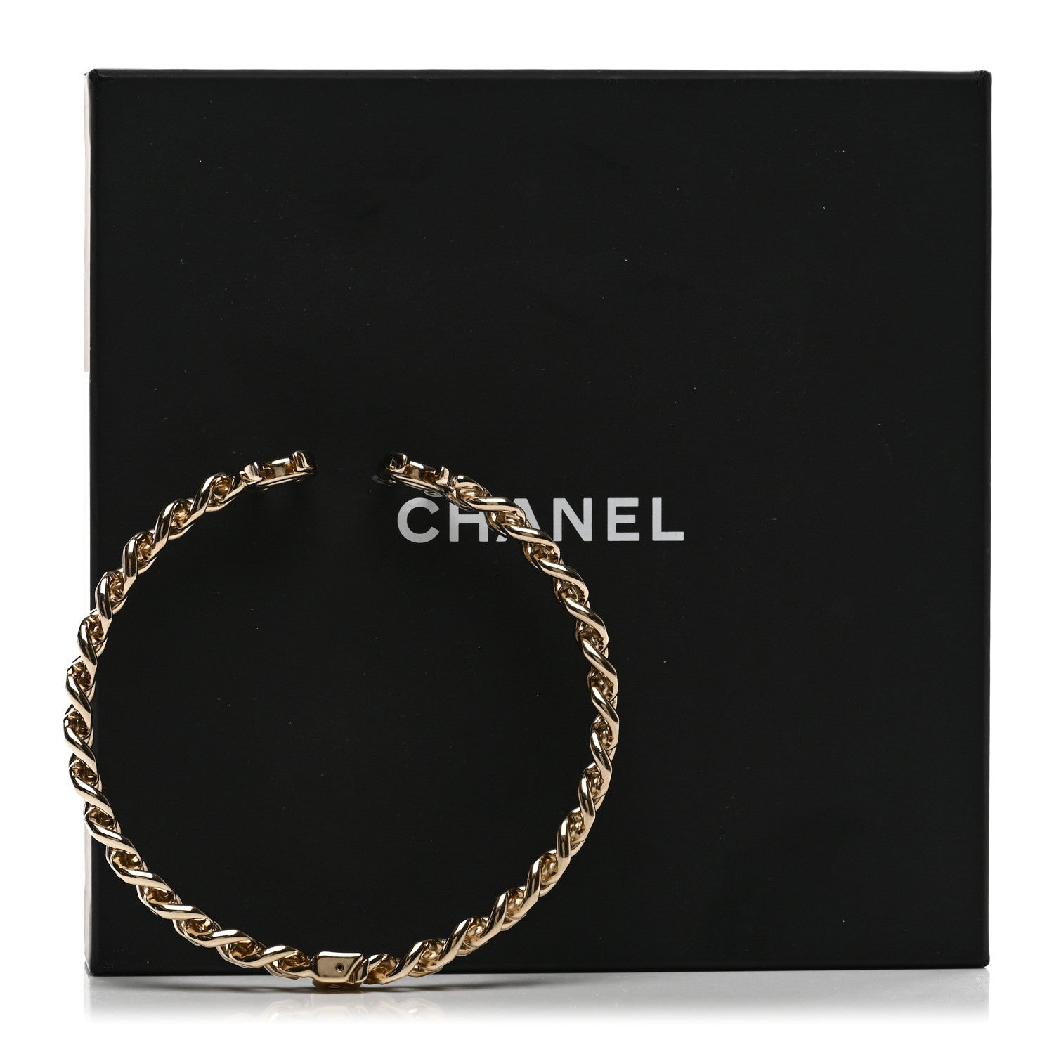 Chanel Metal CC Chain Link Choker Necklace S Gold 6 of 6