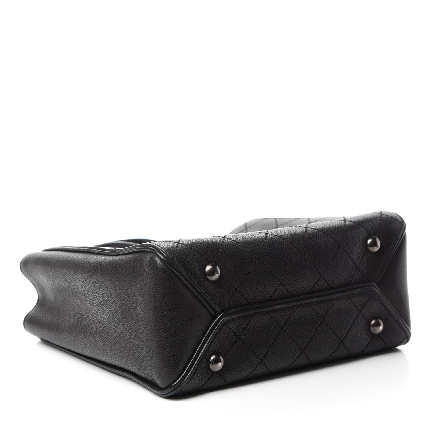 Chanel Calfskin Stitched Hamptons Tote Black 4 of 10
