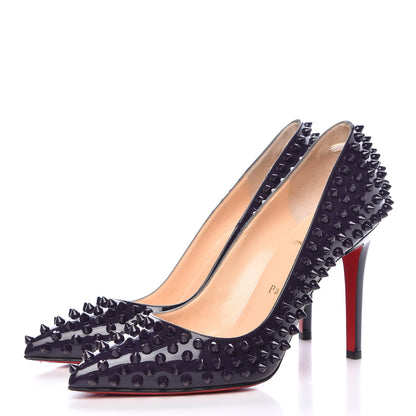 Christian Louboutin Patent Pigalle Spikes 100 Pumps 37.5 Iris 4 of 14