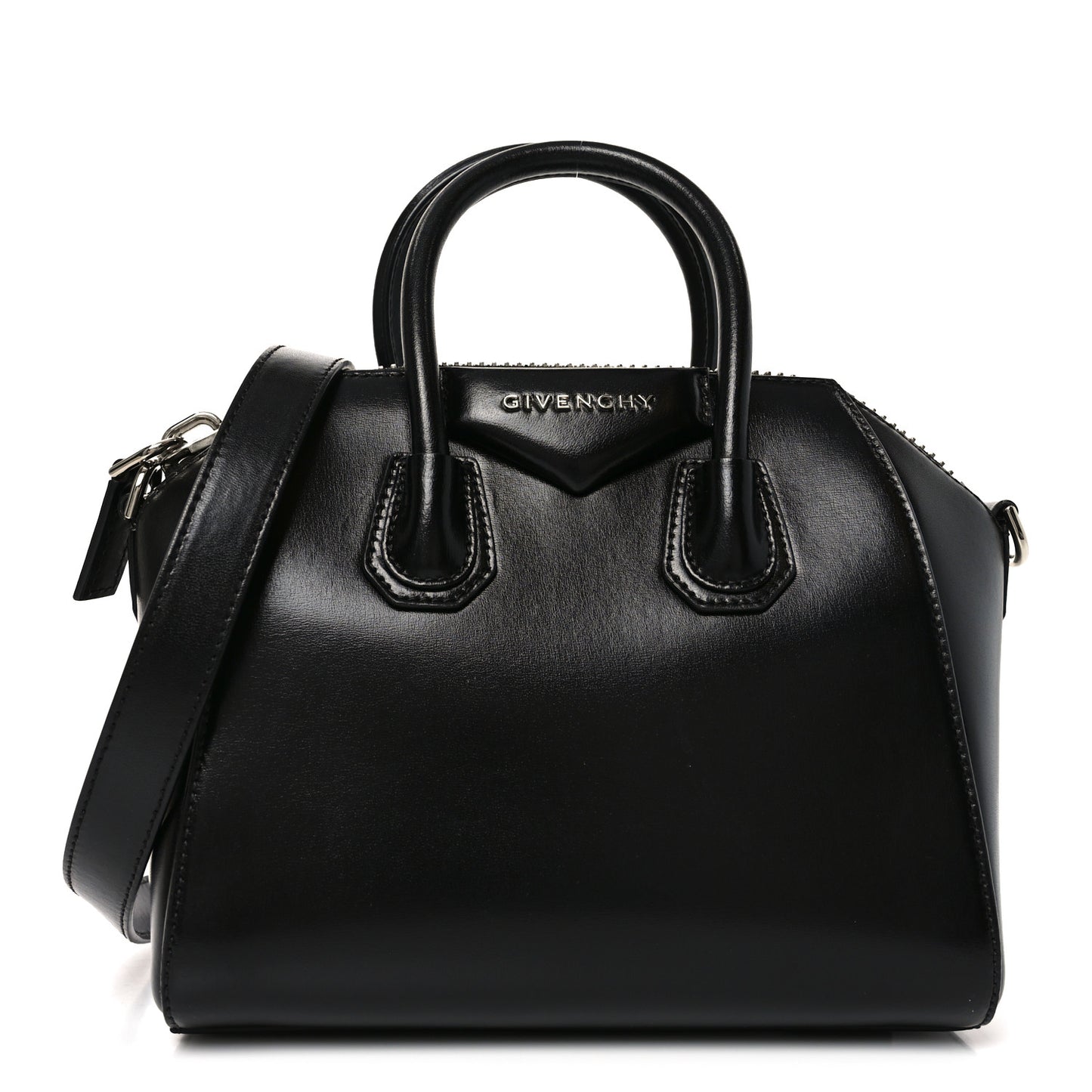 Shiny Lord Calfskin Mini Antigona Black