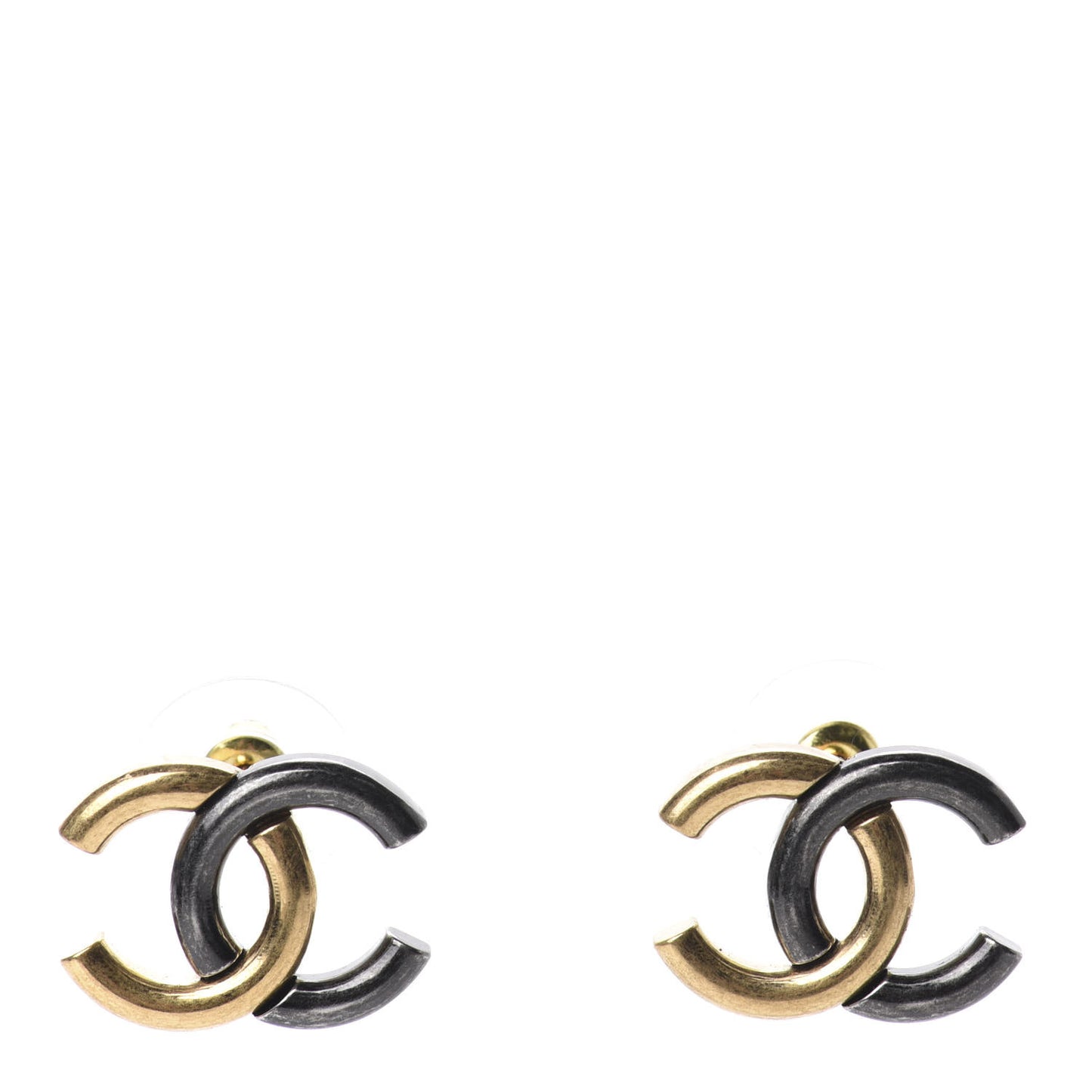 Metal CC Earrings Gold Ruthenium