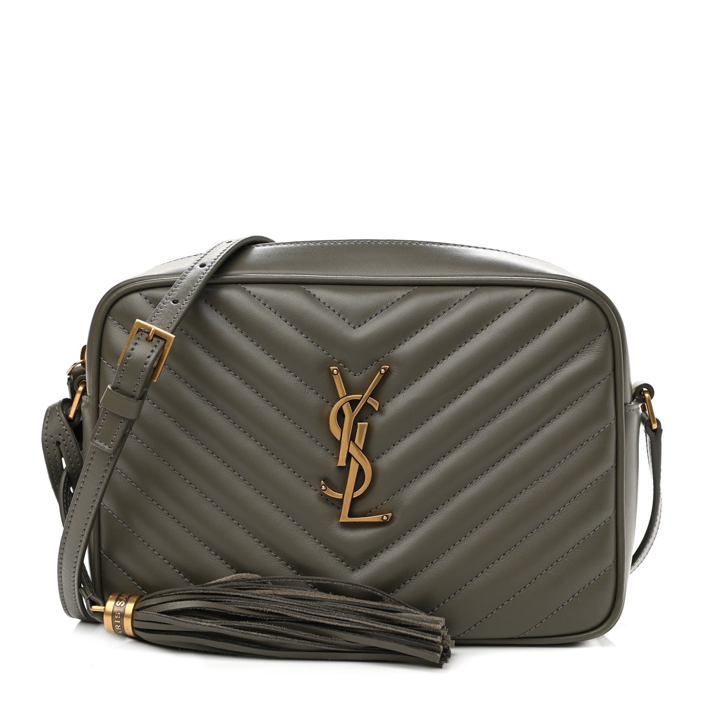 Calfskin Matelasse Monogram Lou Camera Bag Military Olive