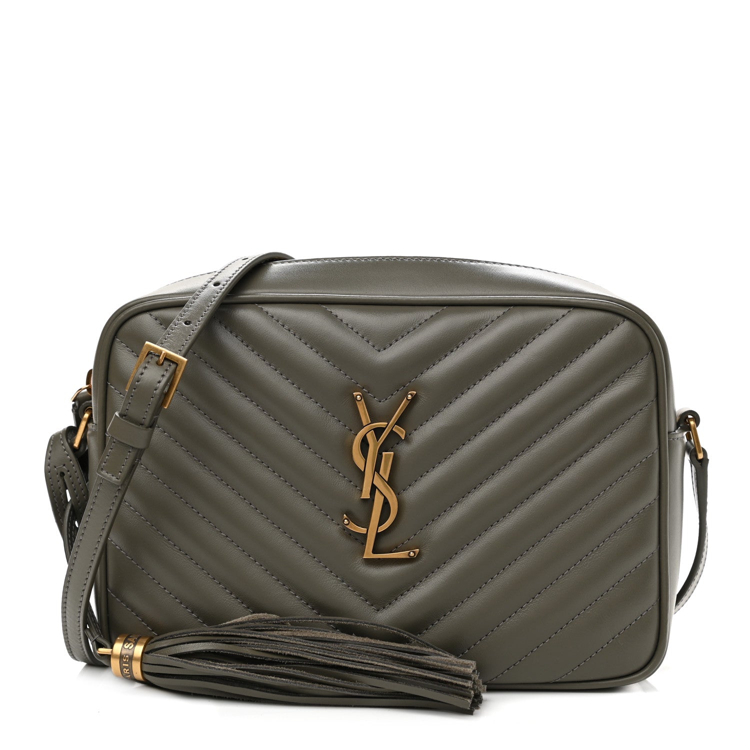Saint Laurent Calfskin Matelasse Monogram Lou Camera Bag Military Olive 1 of 10