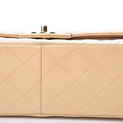 Chanel Caviar Quilted Jumbo Double Flap Beige 20 of 21
