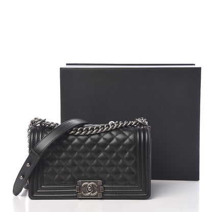 Chanel Caviar Quilted Medium Boy Flap Black 11 of 11