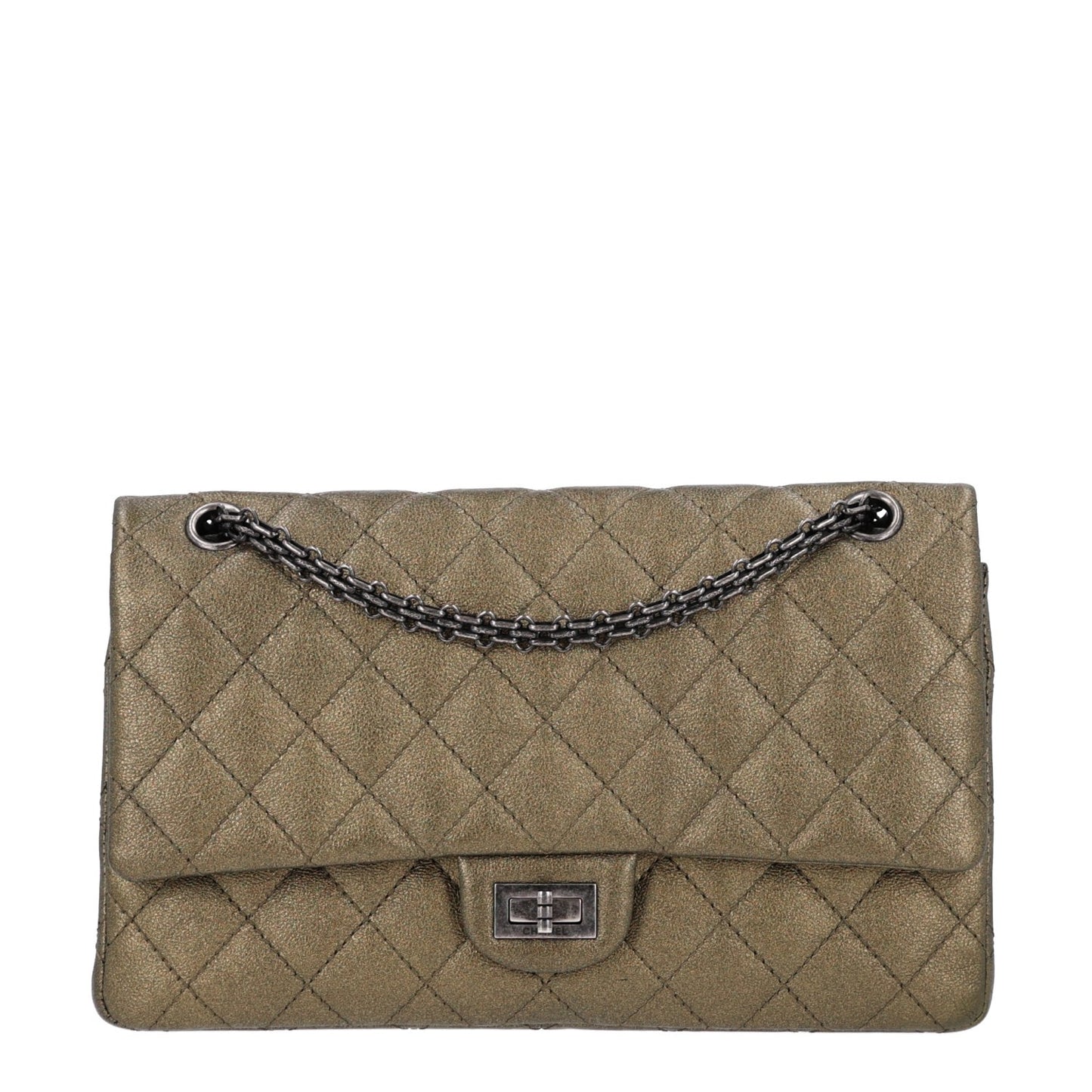 Metallic Calfskin Quilted 2.55 Reissue 226 Flap Green