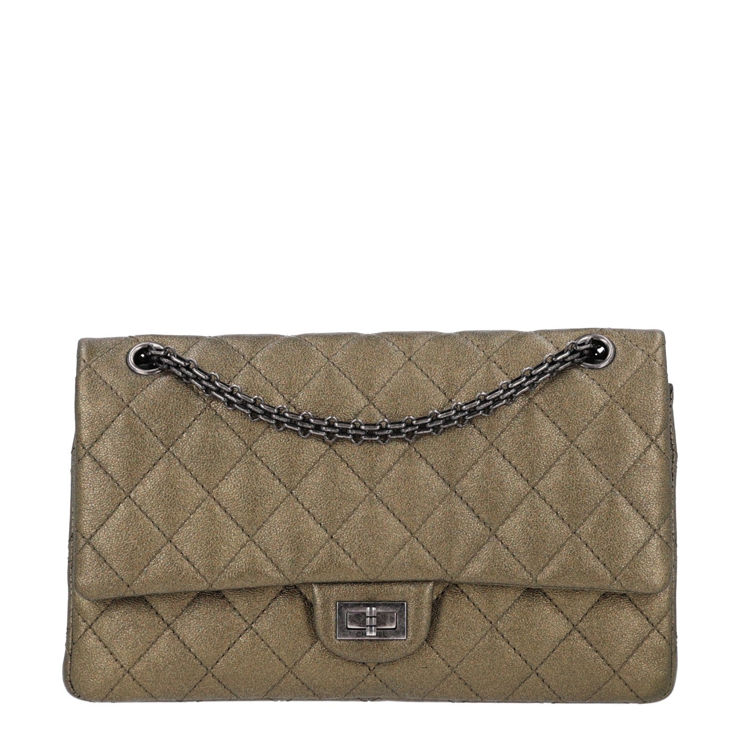 Chanel Metallic Calfskin Quilted 2.55 Reissue 226 Flap Green 1 of 10