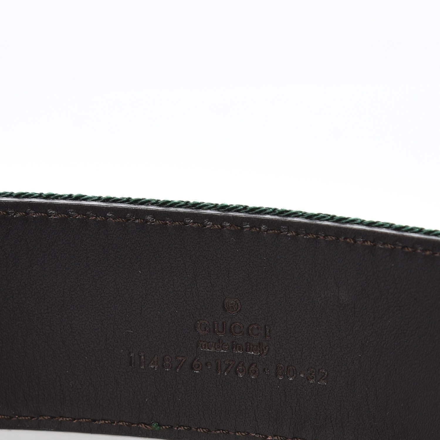 Gucci Calfskin Web Interlocking G Belt 80 32 Brown 6 of 6