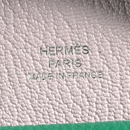 Hermes Chevre Mysore Verso Calvi Duo Card Case Menthe Rose Sakura 8 of 12