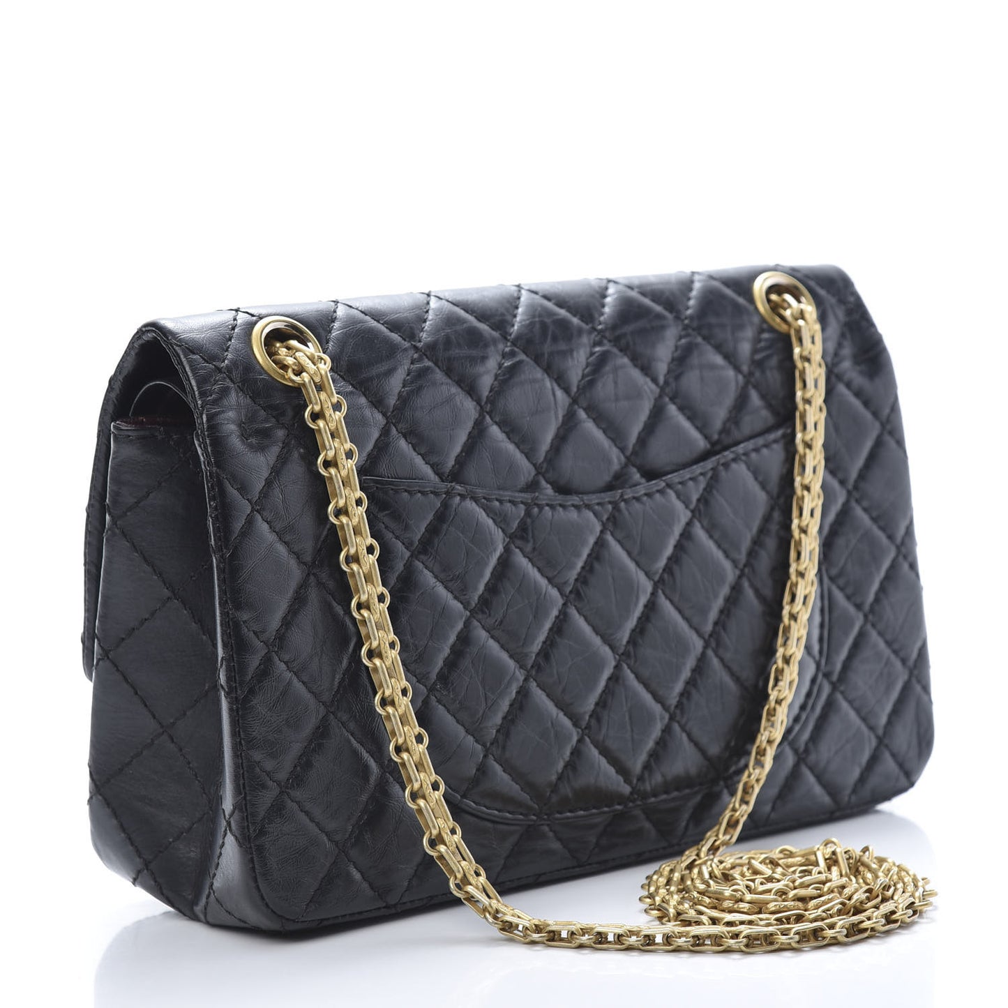 Aged Calfskin Quilted 2.55 Reissue 225 Flap Black