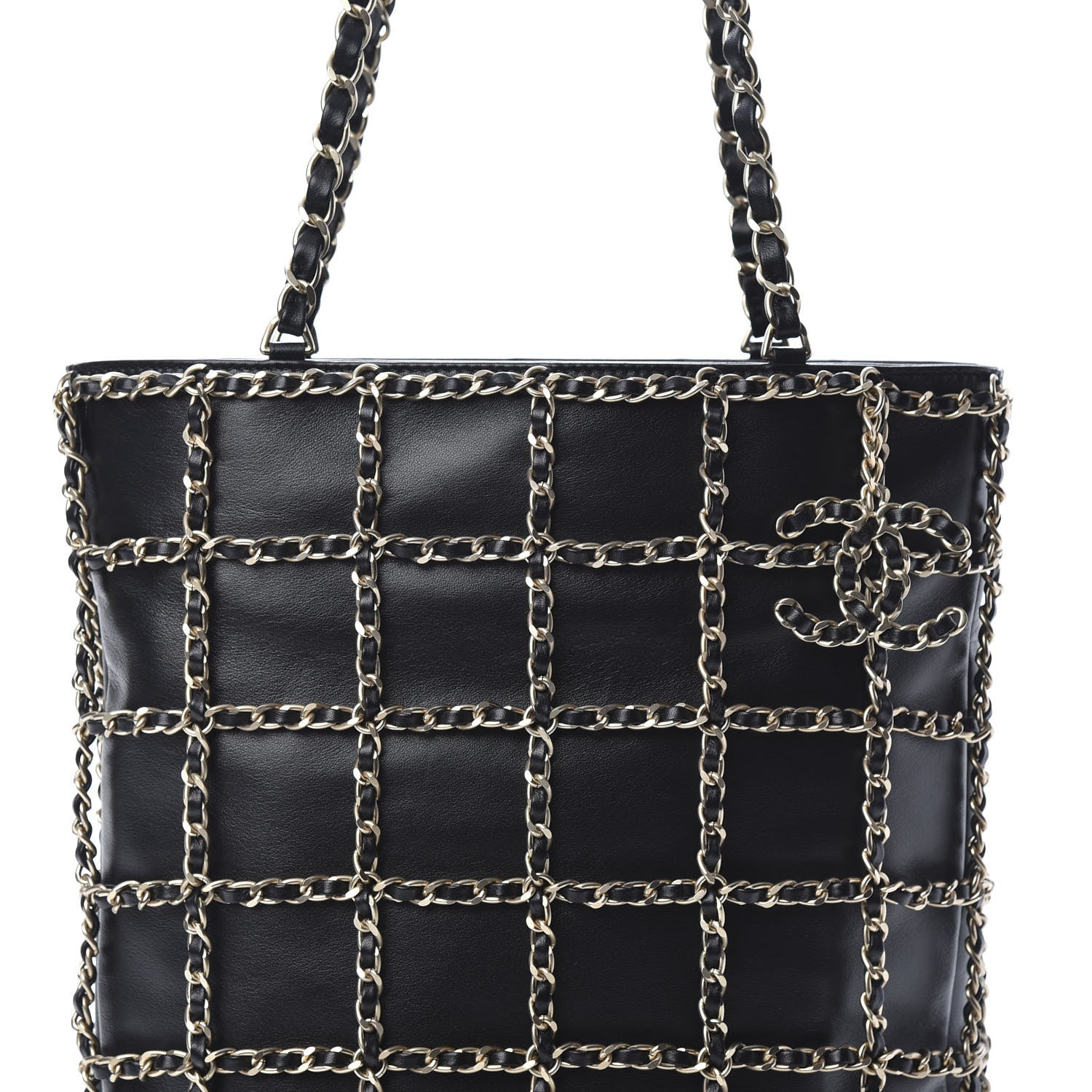 Chanel Lambskin Large Shopping Chain Tote Black 8 of 11