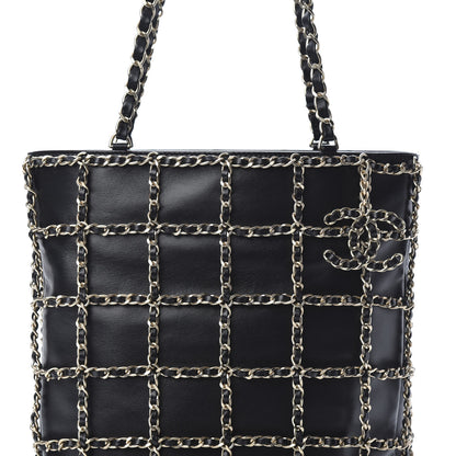 Chanel Lambskin Large Shopping Chain Tote Black 8 of 11