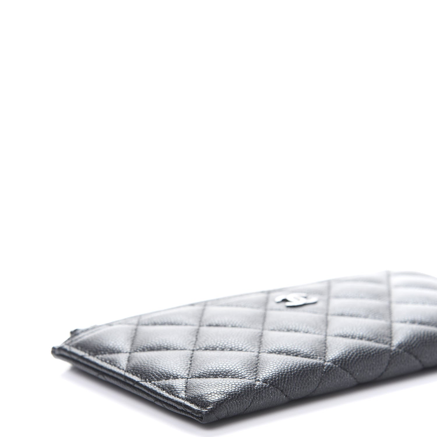 Chanel Iridescent Caviar Quilted Classic Zip Pouch Black 6 of 13