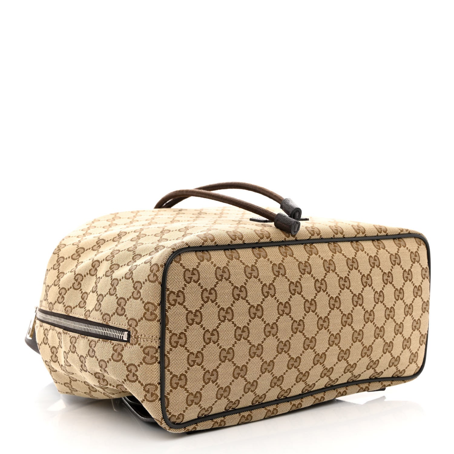Gucci Monogram Dollar Calfskin O Drawstring Backpack Beige Ebony Testa di Moro Dark Chocolate 4 of 10