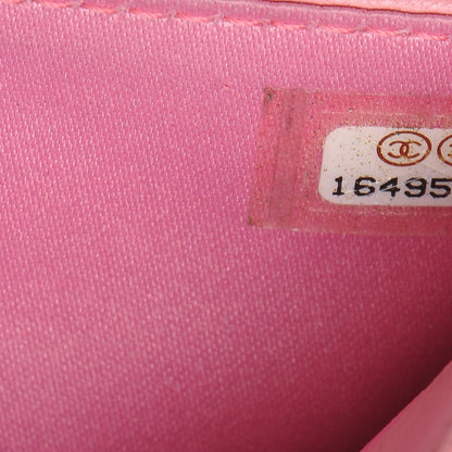 Chanel Lambskin Camellia Embossed L-Zip Pocket Wallet Pink 11 of 13