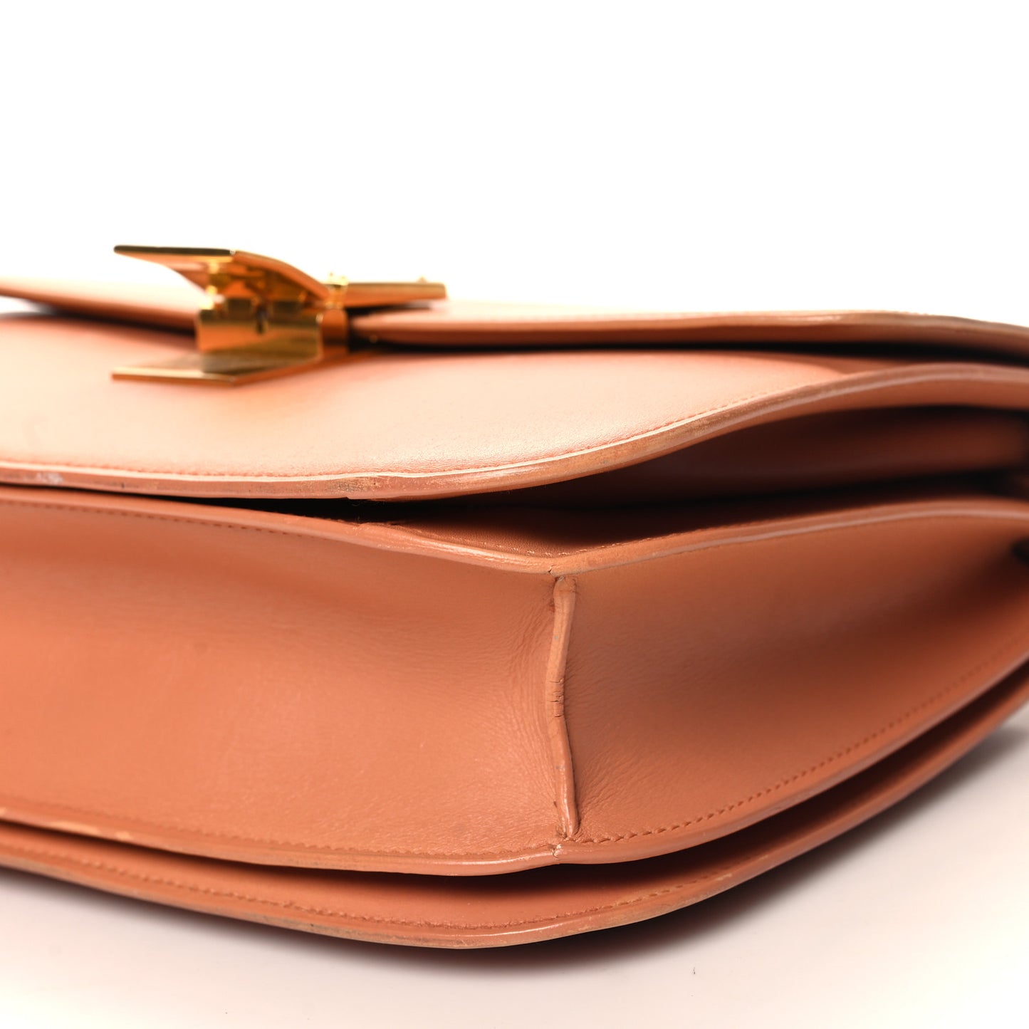 Box Calfskin Medium Classic Box Flap Bag Nude