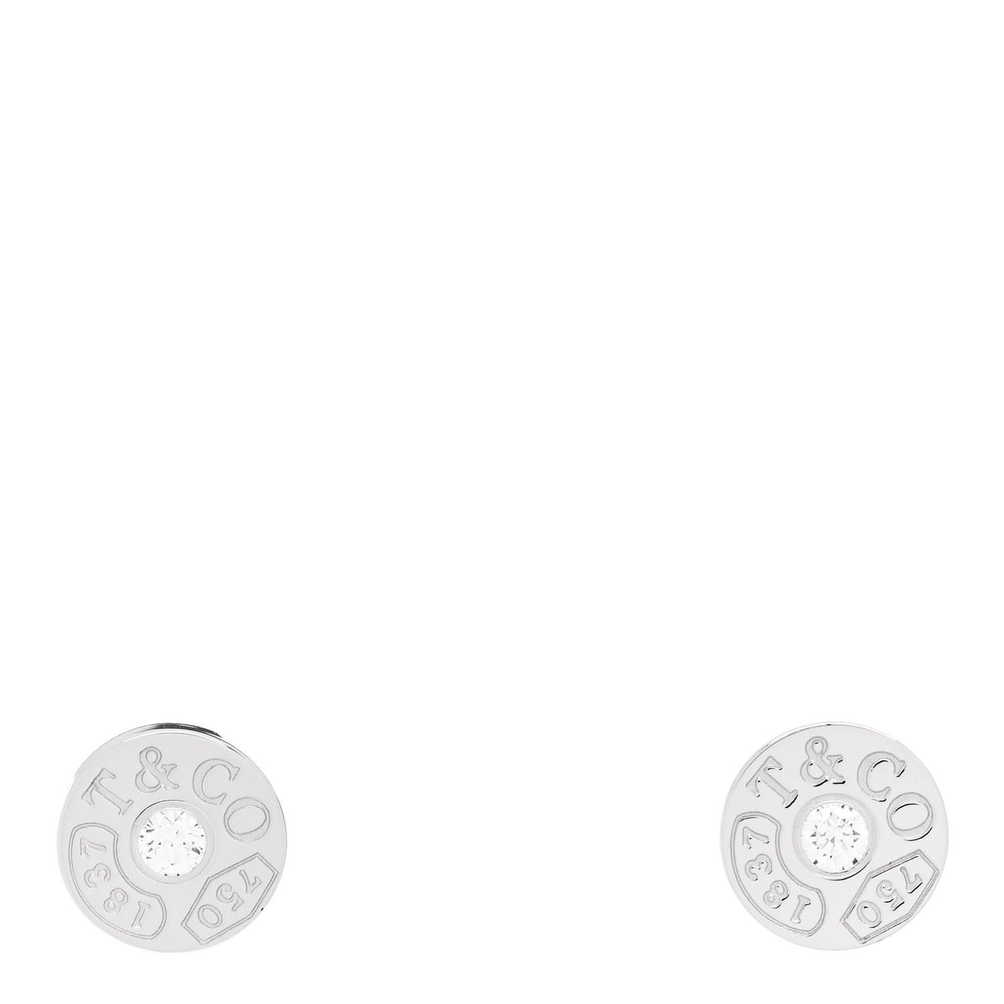 18K White Gold Diamond 1837 Circle Earrings