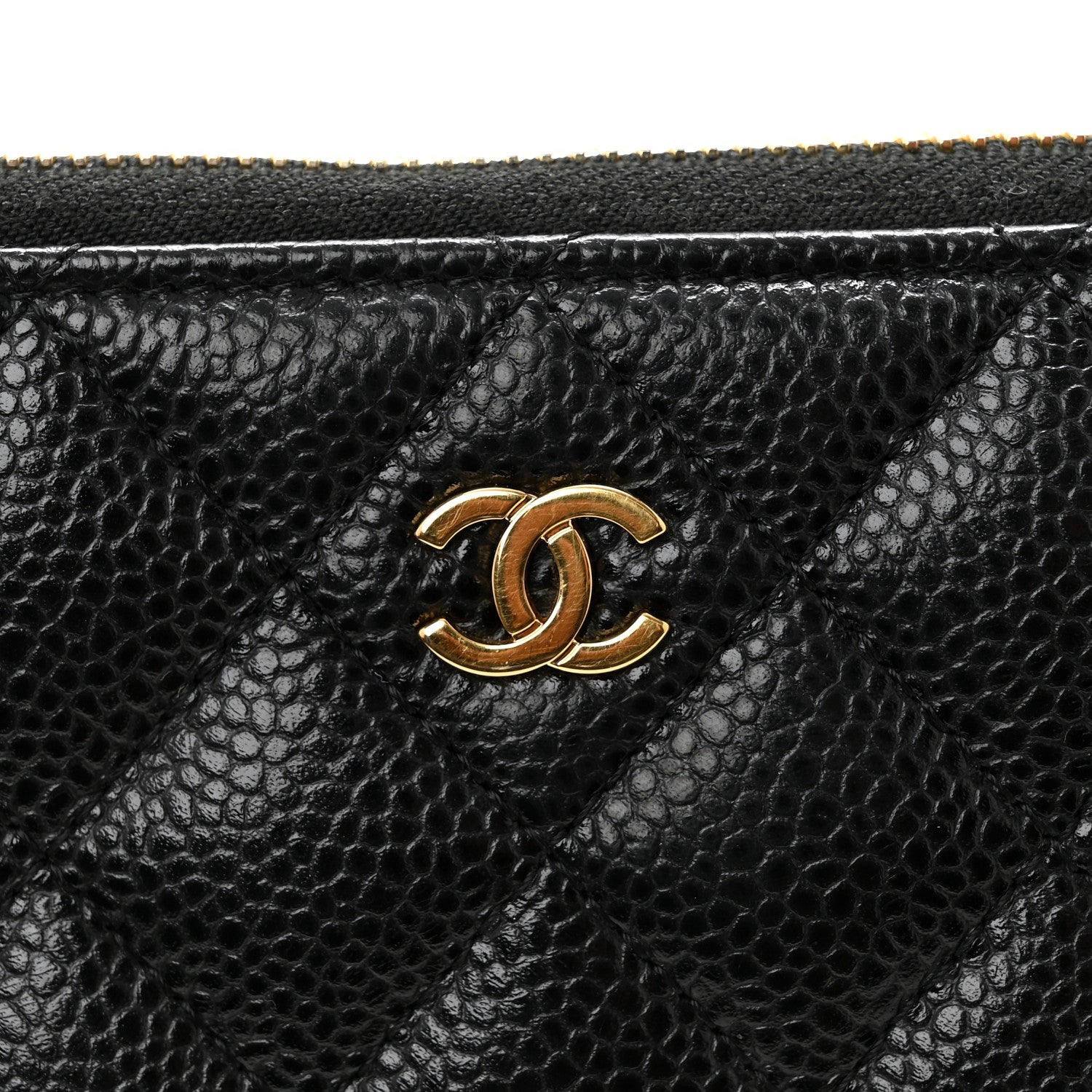 Chanel Caviar Quilted Large Gusset Zip Around Wallet Black 12 of 13