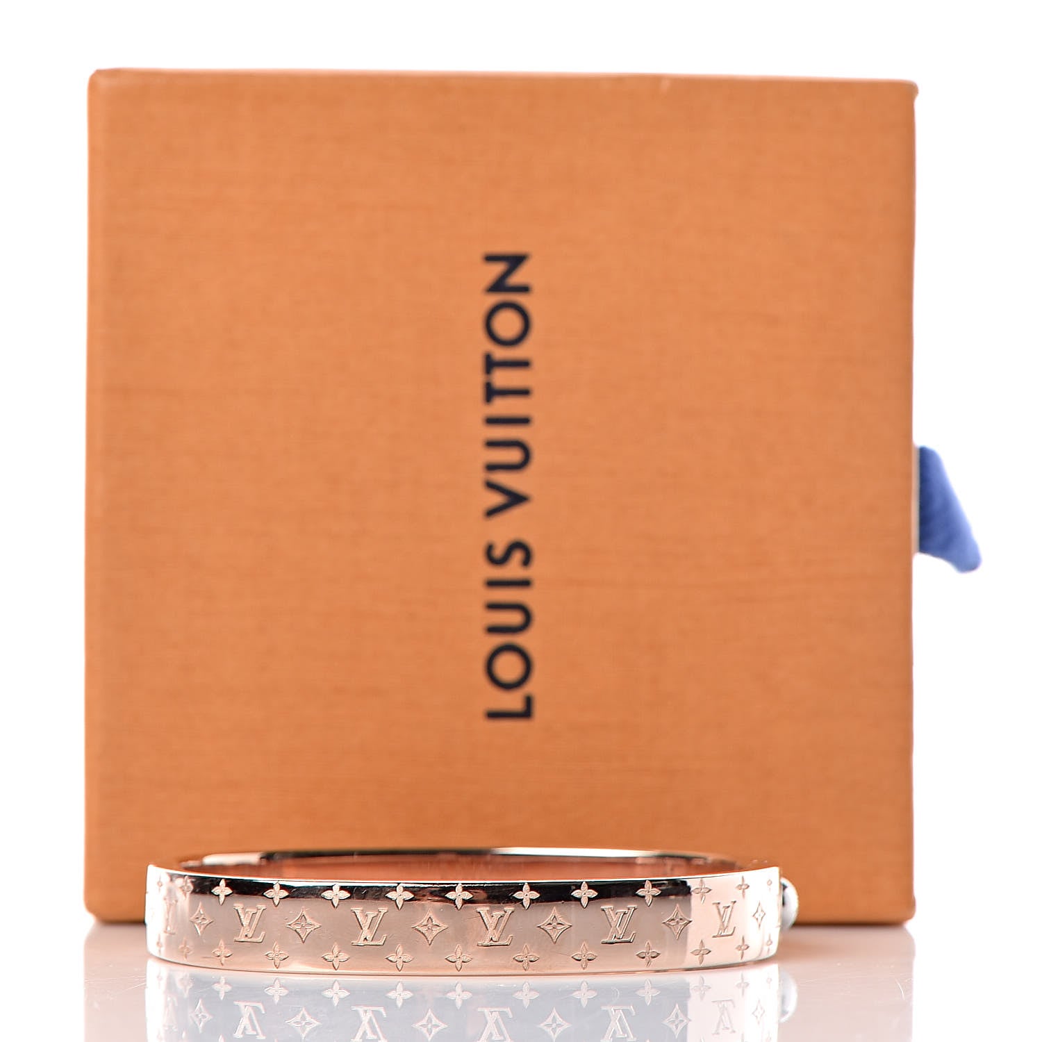 Louis Vuitton Brass Monogram Nanogram Cuff M Pink Gold 7 of 7