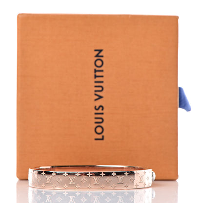 Louis Vuitton Brass Monogram Nanogram Cuff M Pink Gold 7 of 7