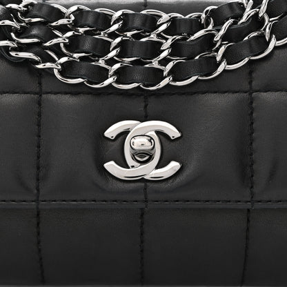Chanel Lambskin Chocolate Bar Quilted Lambskin 3 Chain Flap Black 8 of 10