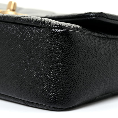 Chanel Shiny Caviar Quilted Small Chain Melody Flap Black 10 of 11